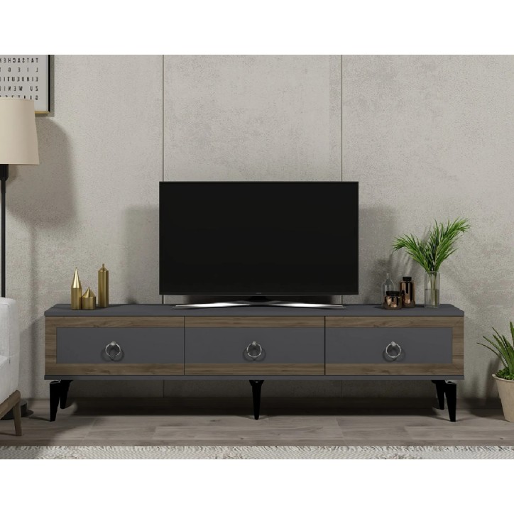 Mueble TV Selen Antracita Nogal