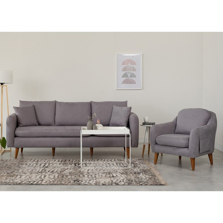 Set sofá sillón Sofia TKM03-0701 Gris