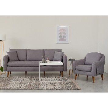 Set sofá sillón Sofia TKM03-0701 Gris - 867UNQ1619