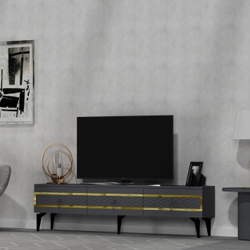 Mueble TV Ipek Antracita Oro - 475OLV2705