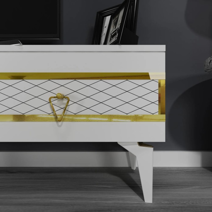 Mueble TV Ipek Blanco Oro