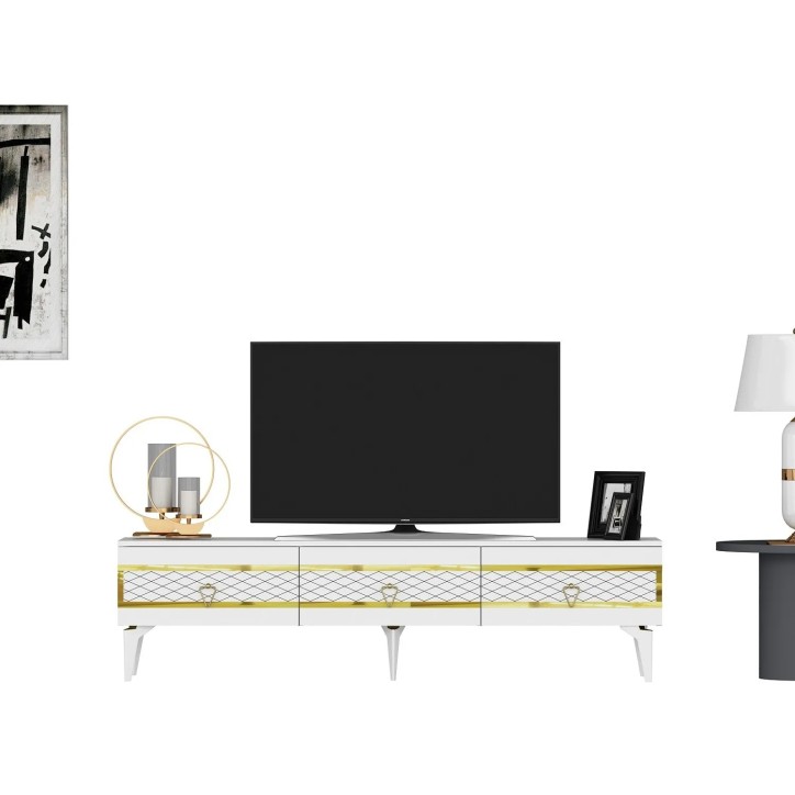 Mueble TV Ipek Blanco Oro