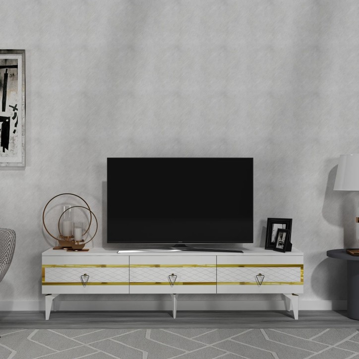 Mueble TV Ipek Blanco Oro