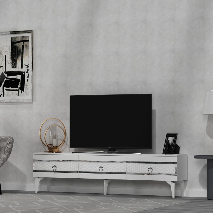 Mueble TV Ipek Blanco Plata