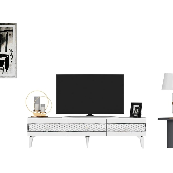 Mueble TV Ipek Blanco Plata