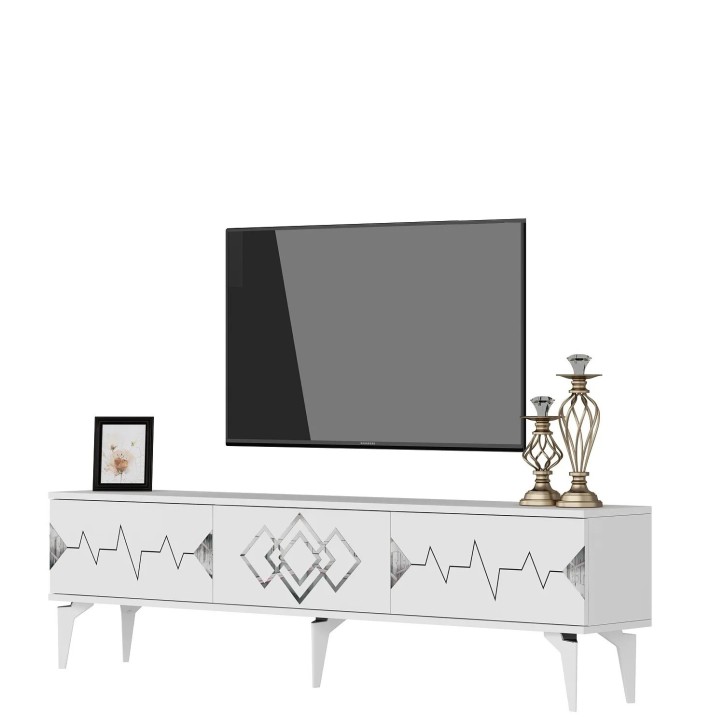 Mueble TV Ritim Blanco Plata