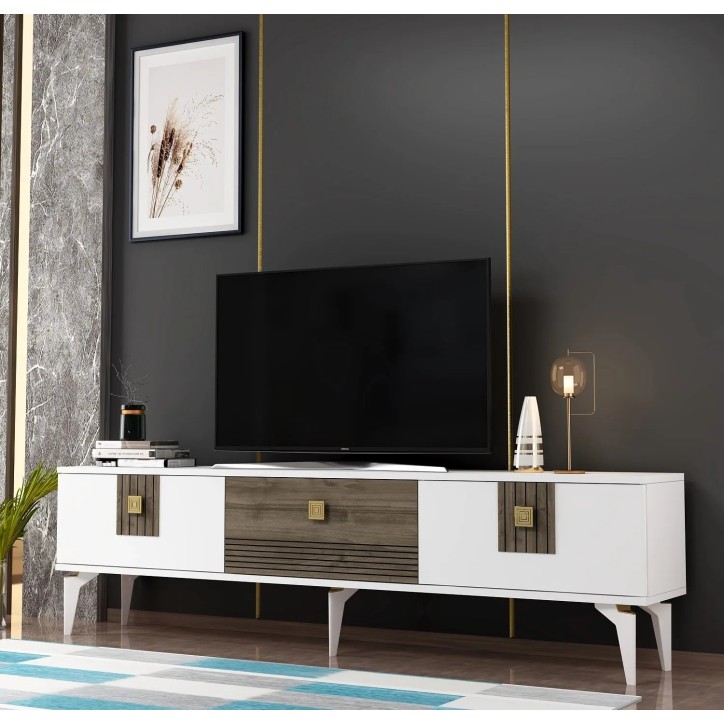 Mueble TV Luna Blanco Nogal