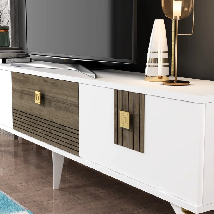 Mueble TV Luna Blanco Nogal