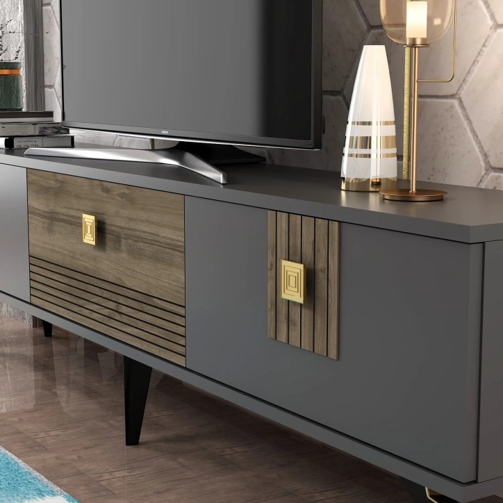 Mueble TV Luna Antracita Nogal