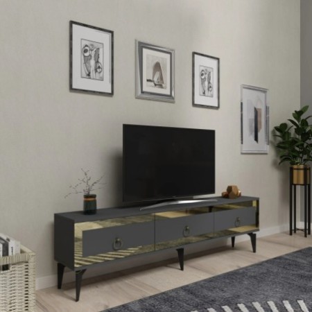 Mueble TV Ponny Antracita Oro