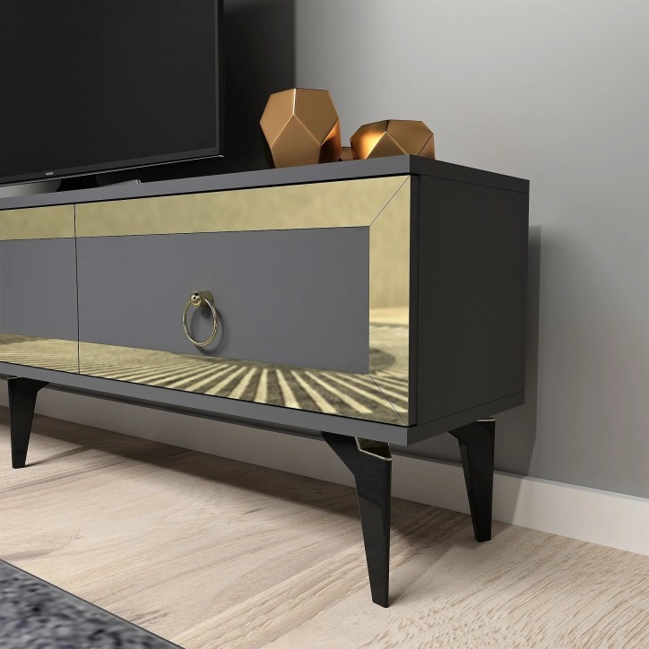 Mueble TV Ponny Antracita Oro