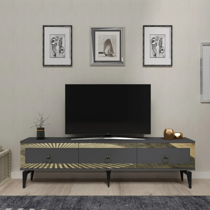 Mueble TV Ponny Antracita Oro