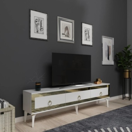 Mueble TV Ponny Blanco Oro