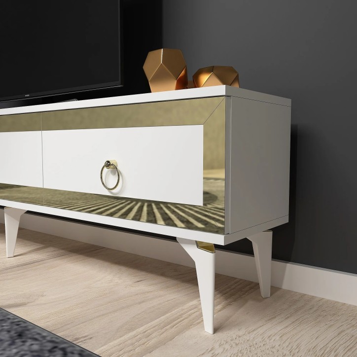 Mueble TV Ponny Blanco Oro