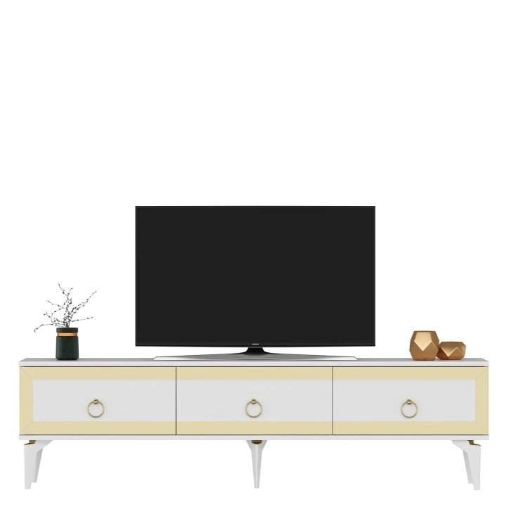 Mueble TV Ponny Blanco Oro