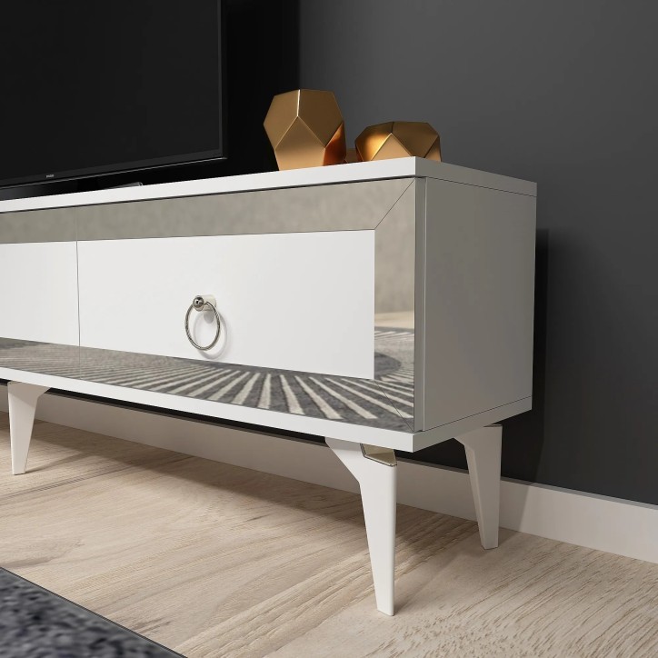 Mueble TV Ponny Blanco Plata