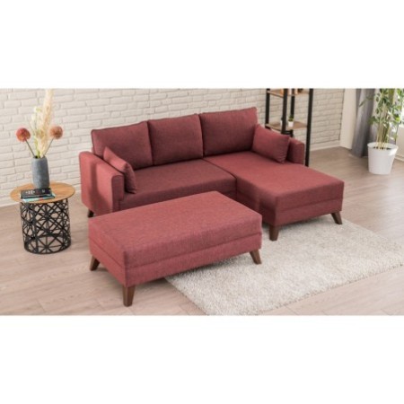 Sofá cama rinconera Bella derecho 2 Rojo burdeos - 825BLC1519