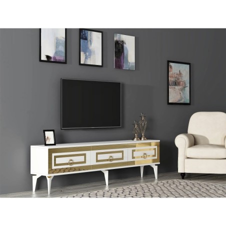 Mueble TV Karya Blanco Oro