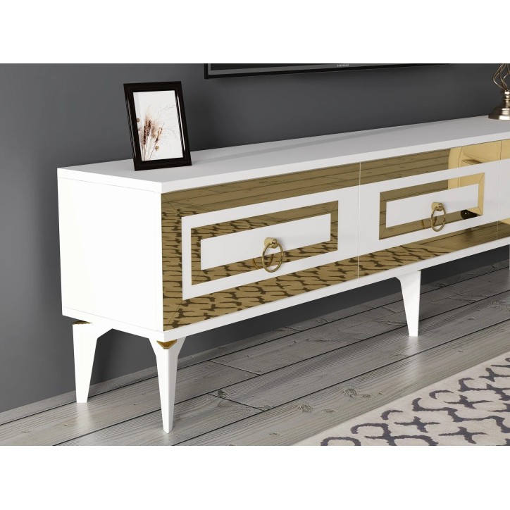 Mueble TV Karya Blanco Oro