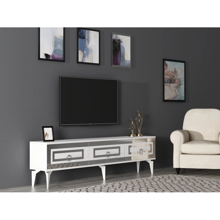 Mueble TV Karya Blanco Plata