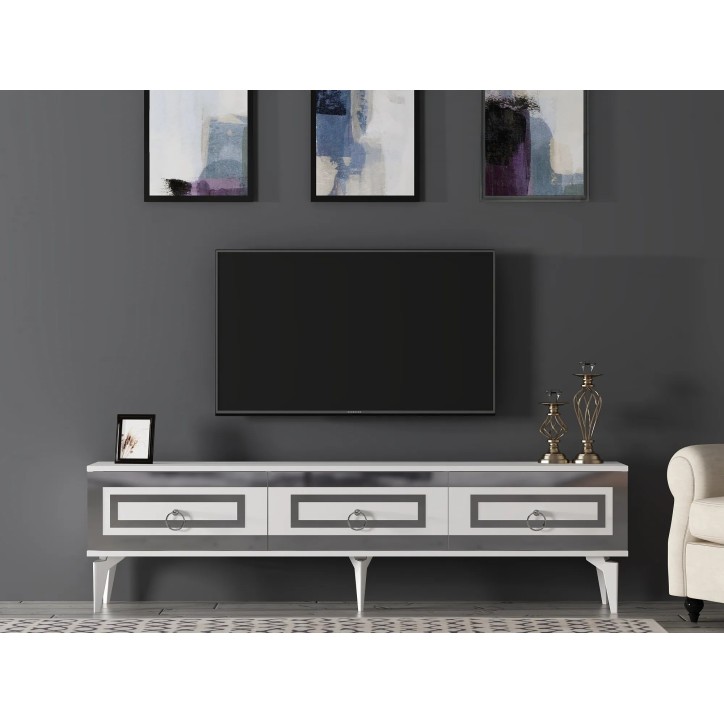 Mueble TV Karya Blanco Plata