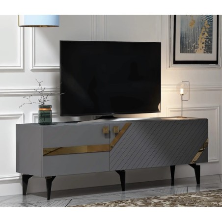 Mueble TV Iris Antracita Oro