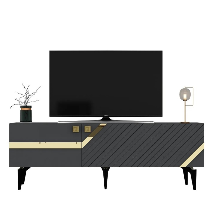 Mueble TV Iris Antracita Oro