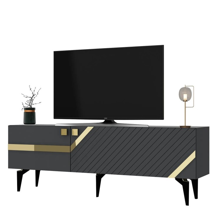 Mueble TV Iris Antracita Oro