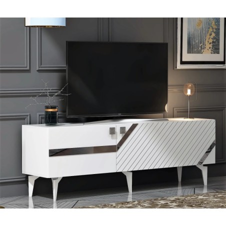 Mueble TV Iris Blanco Plata