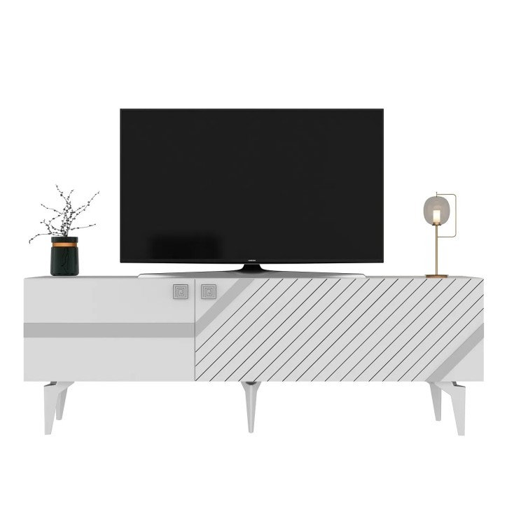 Mueble TV Iris Blanco Plata