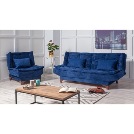 Set sofá cama sillón Kelebek TKM06 0201 Azul oscuro - 867UNQ1614