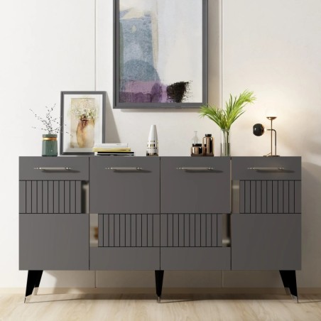 Conjunto de muebles de sala Moda Antracita Plata