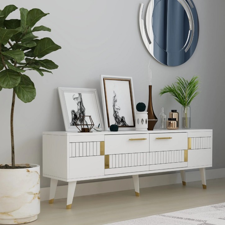 Conjunto de muebles de sala Moda Blanco Oro