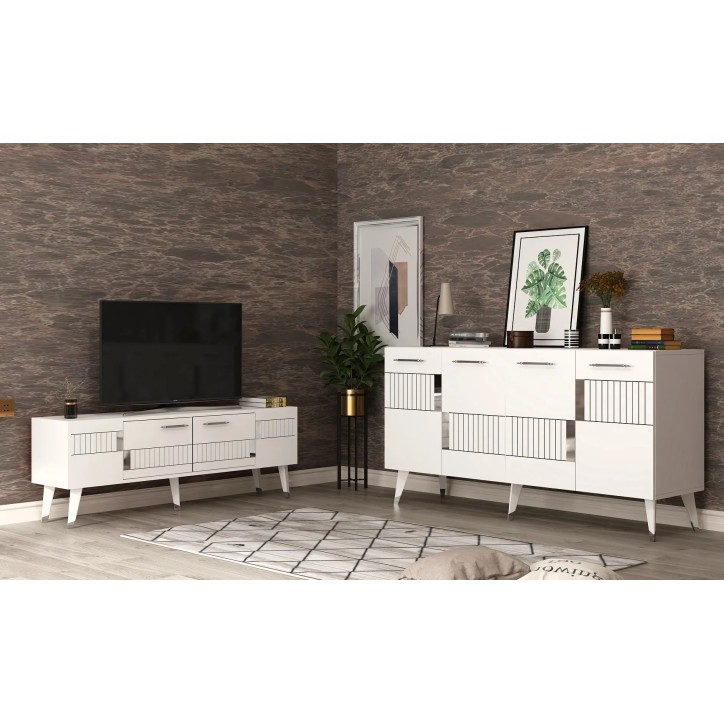 Conjunto de muebles de sala Moda Blanco Plata