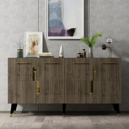 Conjunto de muebles de sala Moda Nogal Oro