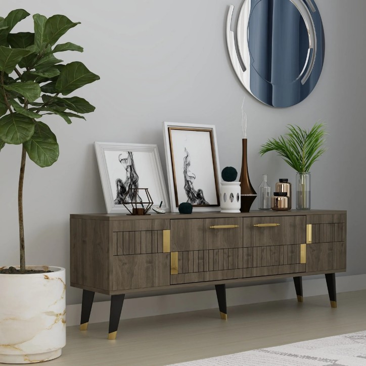 Conjunto de muebles de sala Moda Nogal Oro