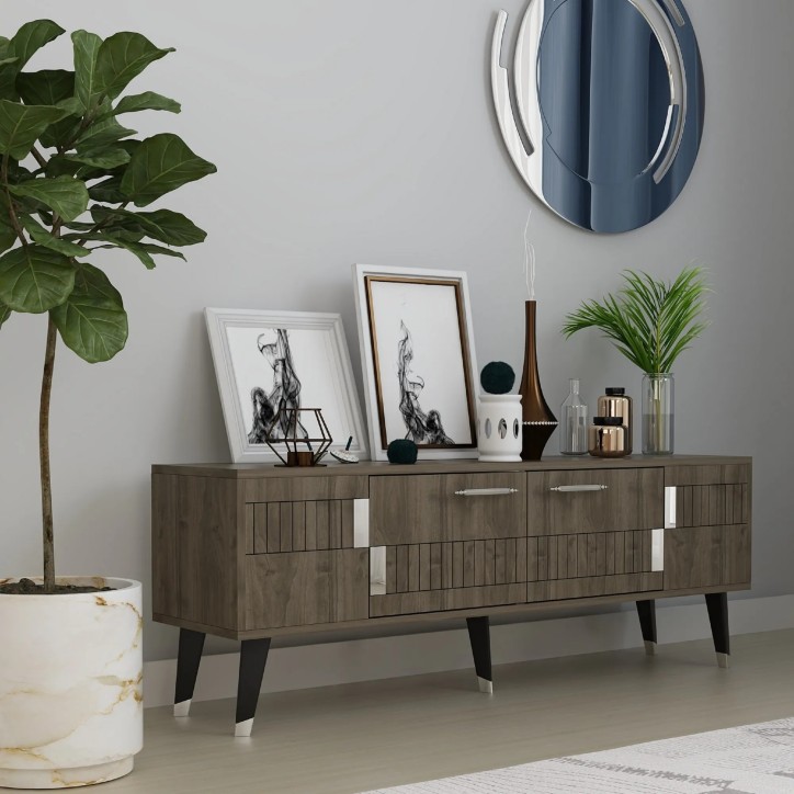 Conjunto de muebles de sala Moda Nogal Plata