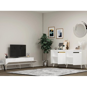 Conjunto de muebles de sala Defne Blanco Oro - 475OLV2799