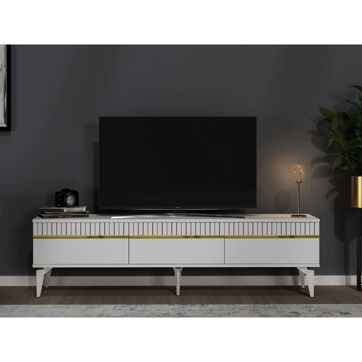 Conjunto de muebles de sala Defne Blanco Oro