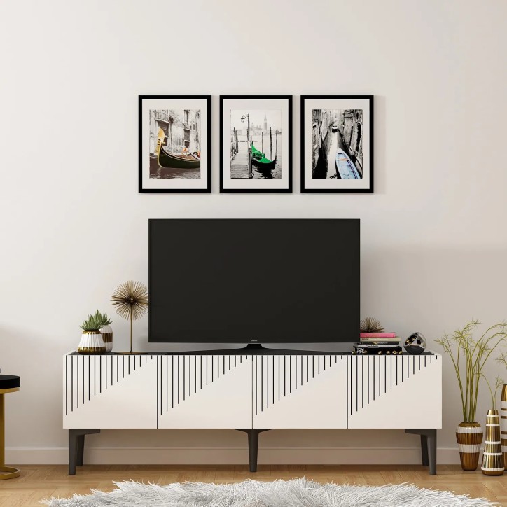 Conjunto de muebles de sala Draw Blanco Negro