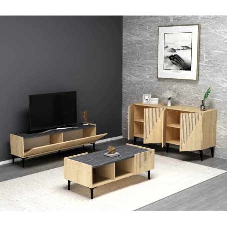 Conjunto de muebles de sala Draw Roble Zafiro Negro