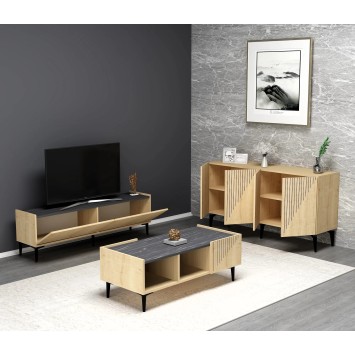 Conjunto de muebles de sala Draw Roble Zafiro Negro - 475OLV2803