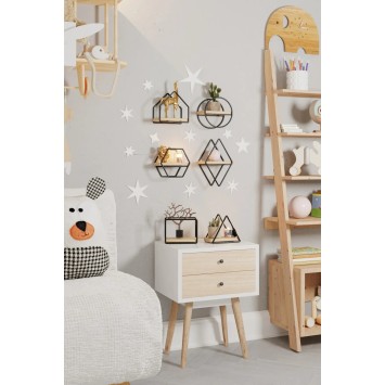 Estante de pared Juego de 6 en miniatura Oro Negro - 498HFT1122