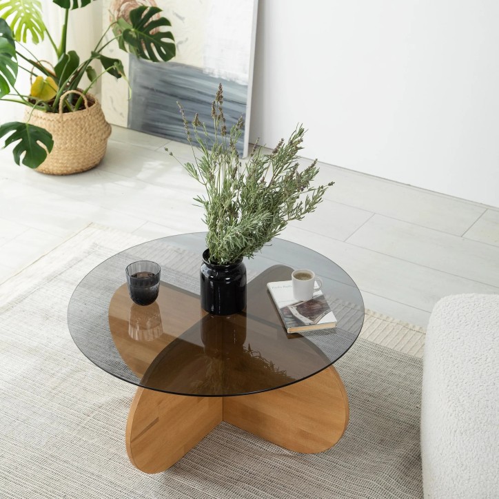 Mesa de centro Bubble Wood humo Roble