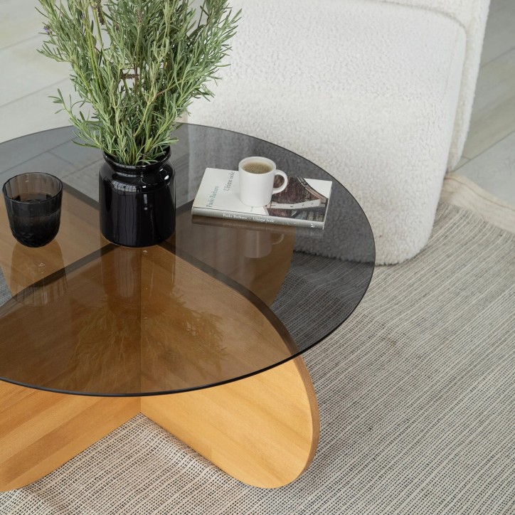 Mesa de centro Bubble Wood humo Roble