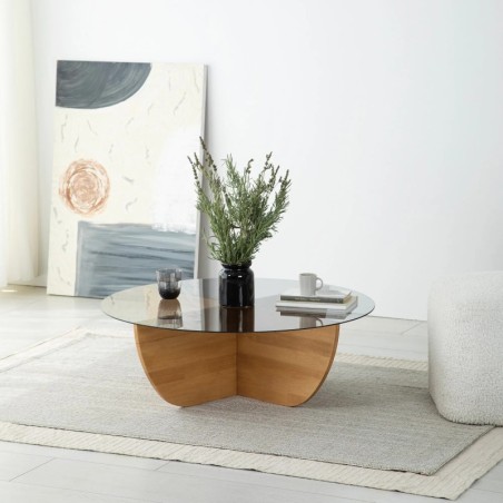 Mesa de centro Lily Wood humo Roble