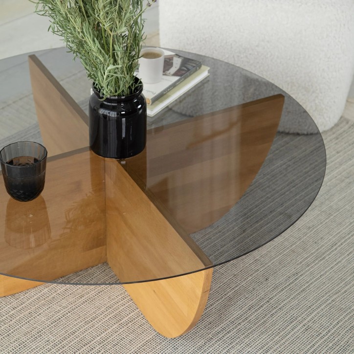 Mesa de centro Lily Wood humo Roble