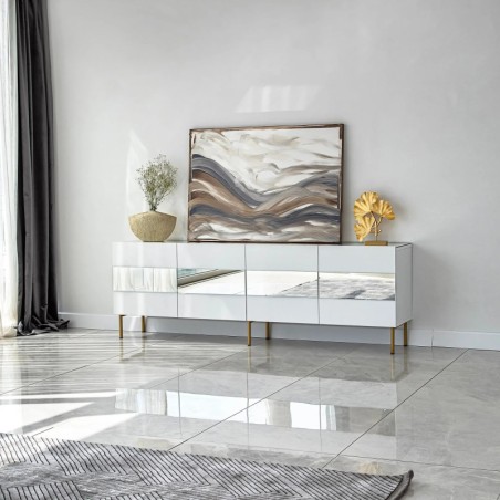 Mueble TV Leon Blanco Oro