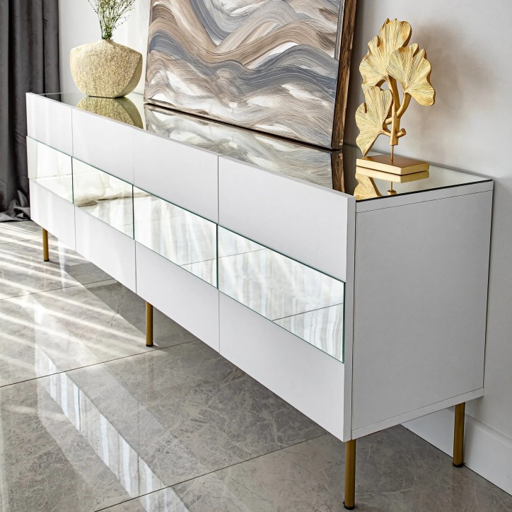 Mueble TV Leon Blanco Oro