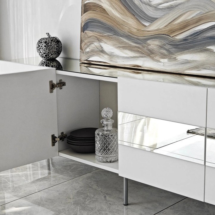 Mueble TV Leon Blanco Plata